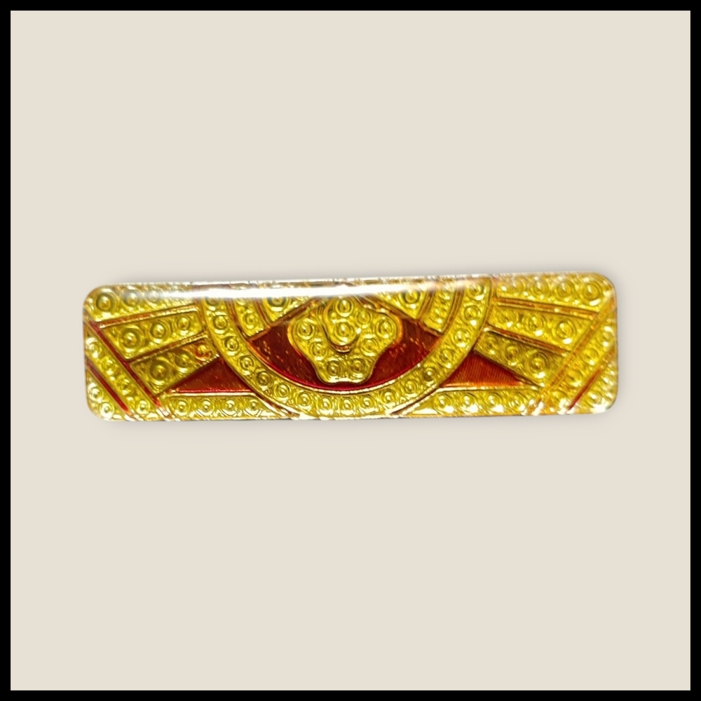 Vintage Art Deco Red Enamel and Resin Brooch